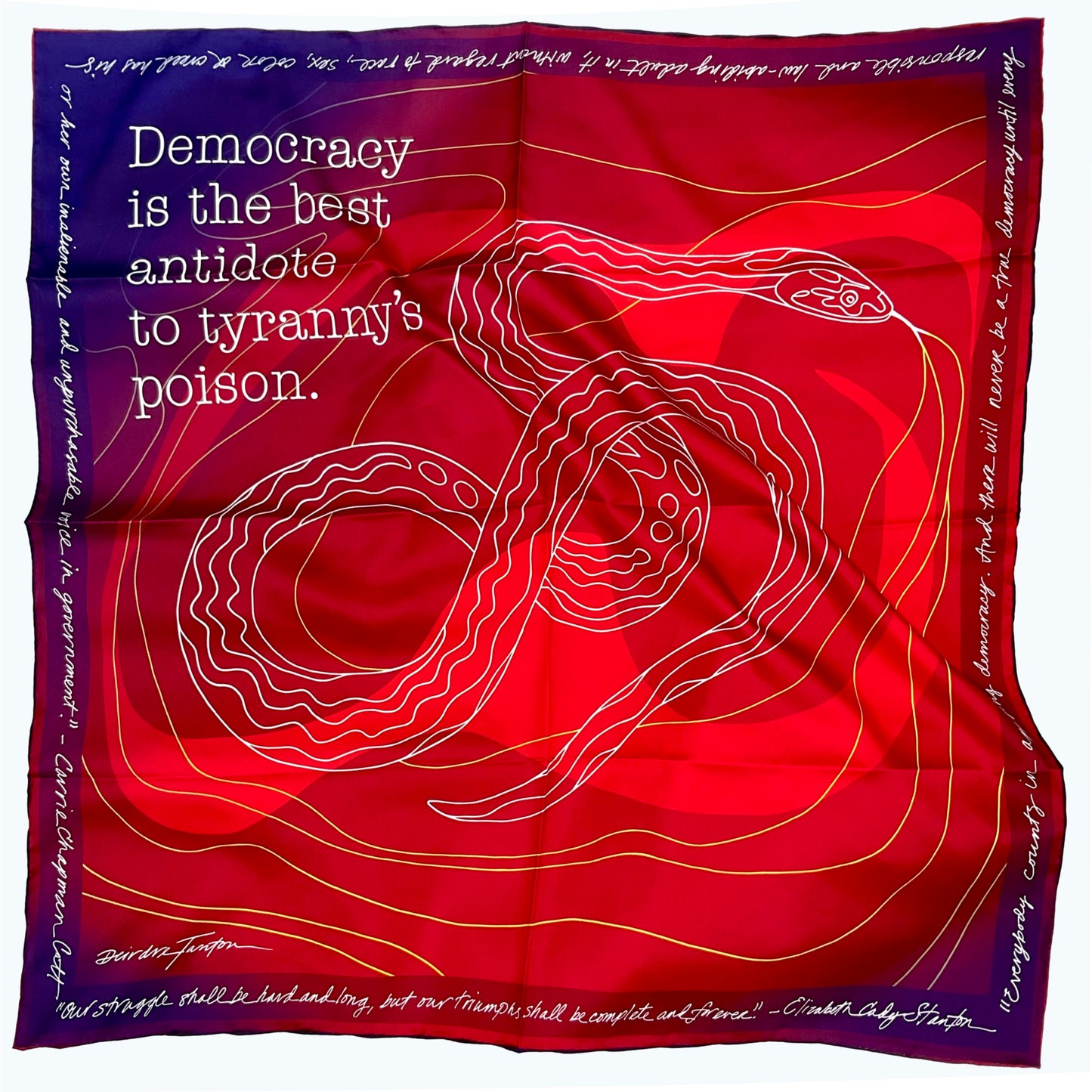 Silk Scarf for Year of the Snake 100% Silk Twill